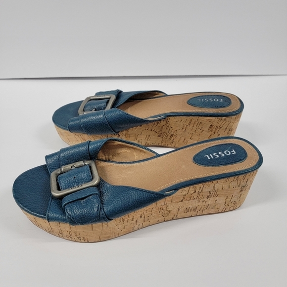 Fossil Malea Cork Wedge Sandals - Picture 4 of 12